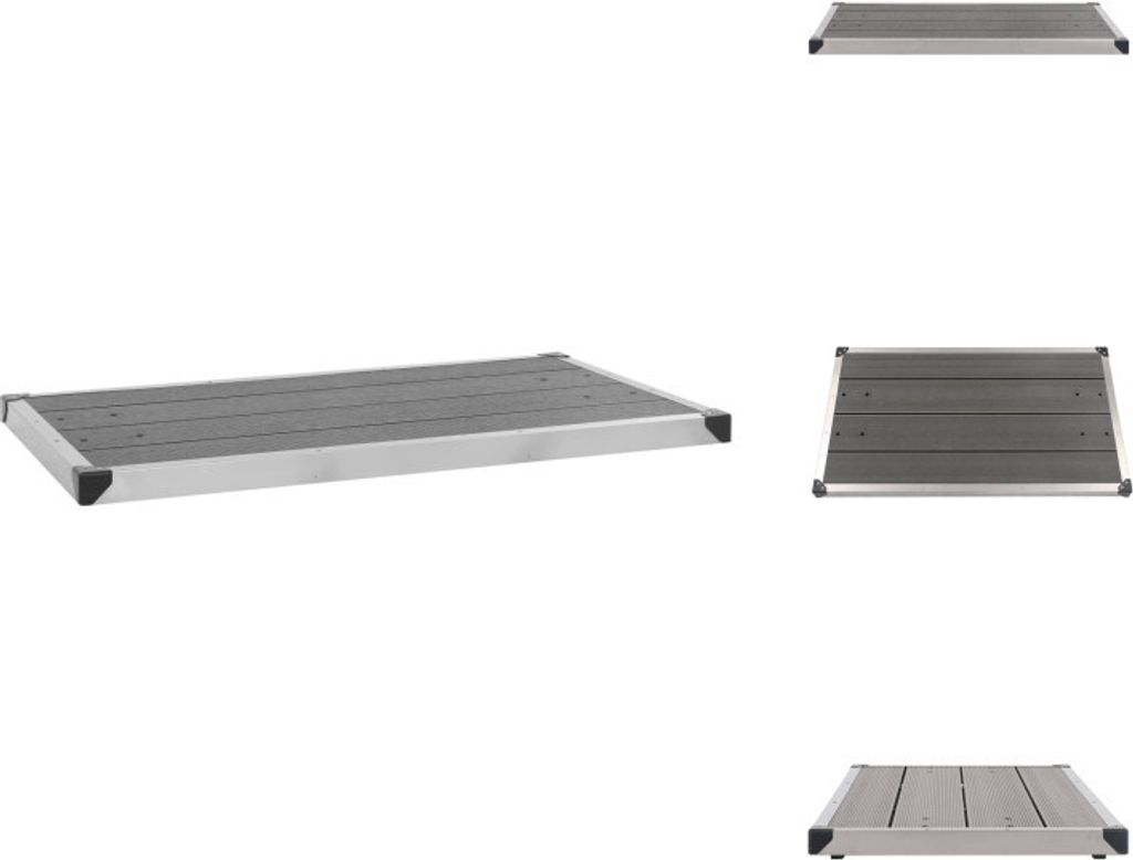 vidaXL Garten-Duschwanne WPC Edelstahl 110 x 62 cm Grau - Duschwannen