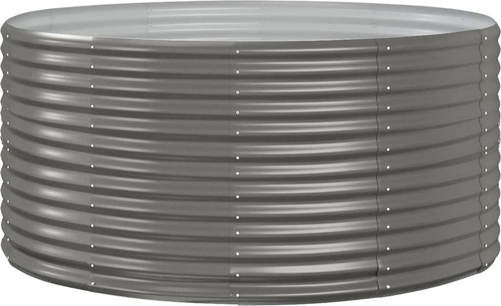 Hochbeet Grau 140x140x68 cm Verzinkter Stahl