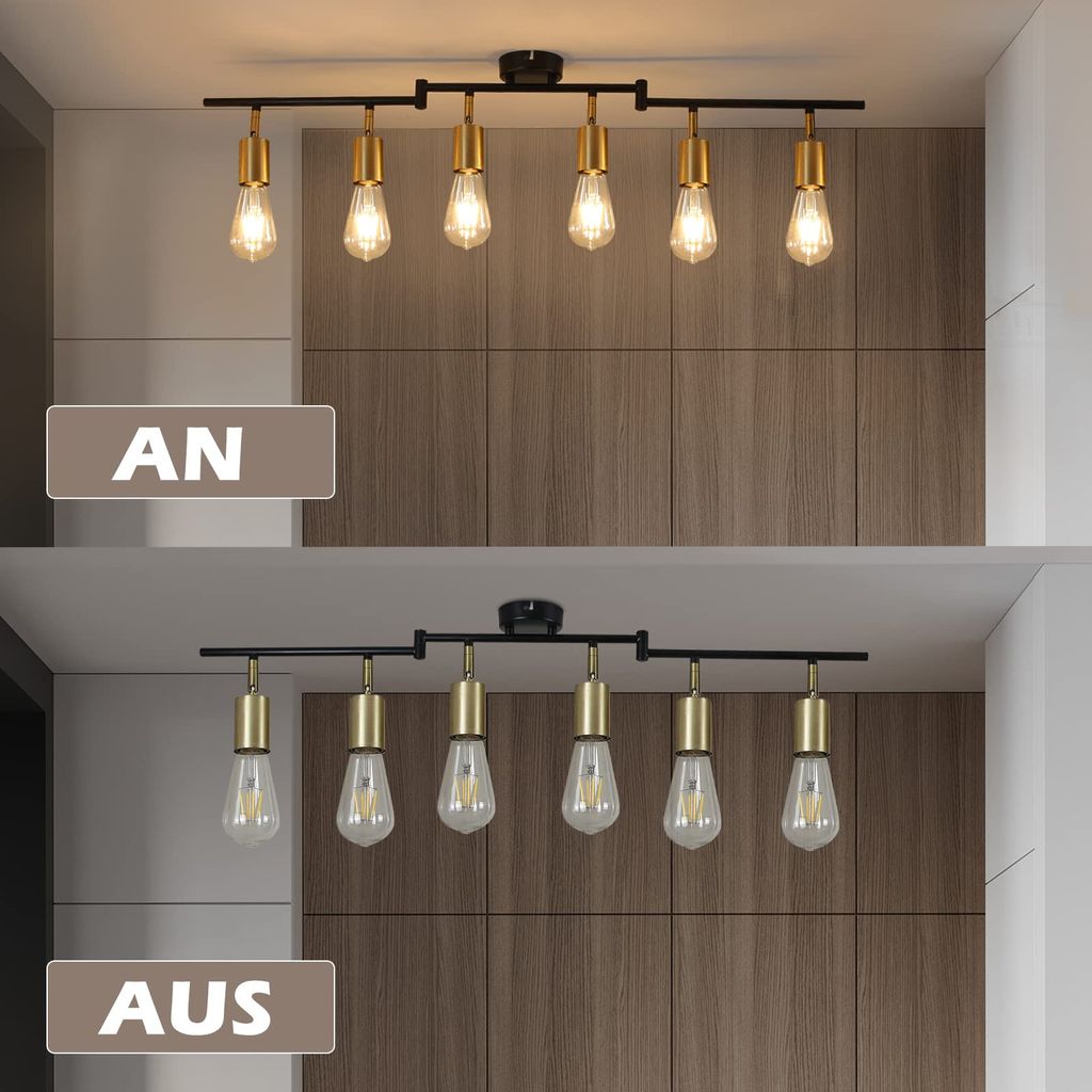ZMH Deckenleuchte Schwarz  Wohnzimmer Deckenstrahler mit 6 Produktbild 8