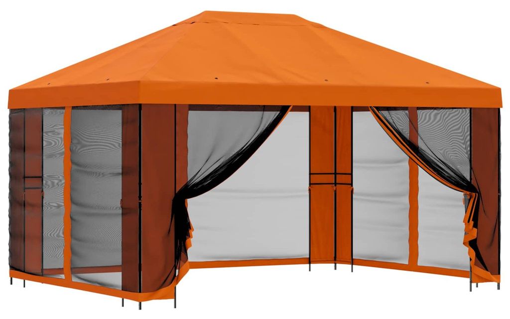 vidaXL Garten Pavillon mit Seitenwänden 4 x 3 m Orange