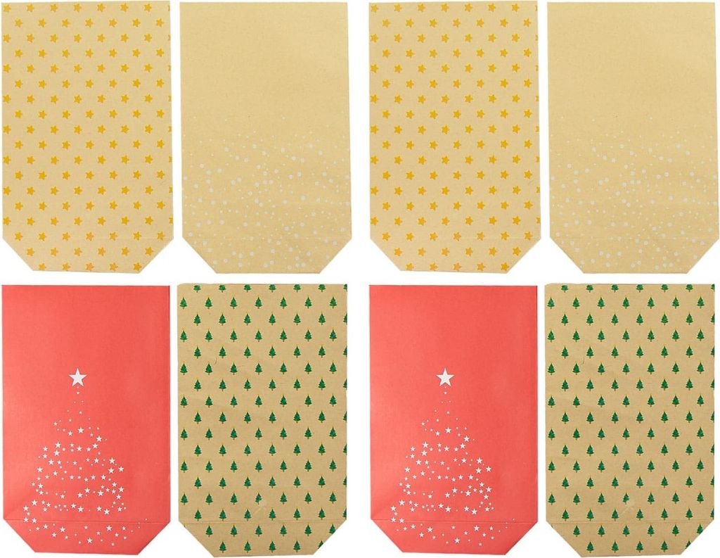 Oblique Unique 8 Weihnachts Geschenktüten Papiertüten für Produktbild 