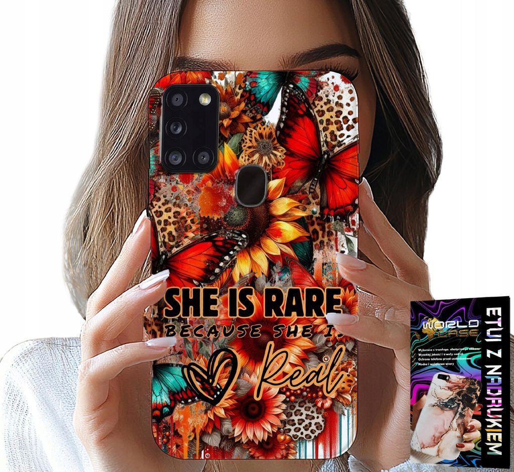Etui For Samsung Galaxy A21S - She Is Rare, Sundays, Flowers, Motils