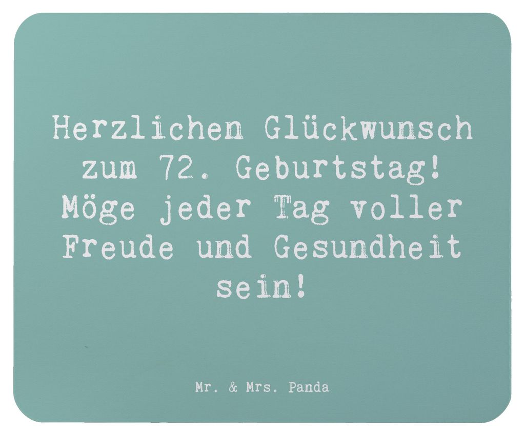 Mr. & Mrs. Panda laptop mousepad Spruch 72. Geburtstag - Meeresbrise - Geschenk, Jubilar, Feier, computermatte, Mouse Pad, Mauspad, Jubiläum, beso...