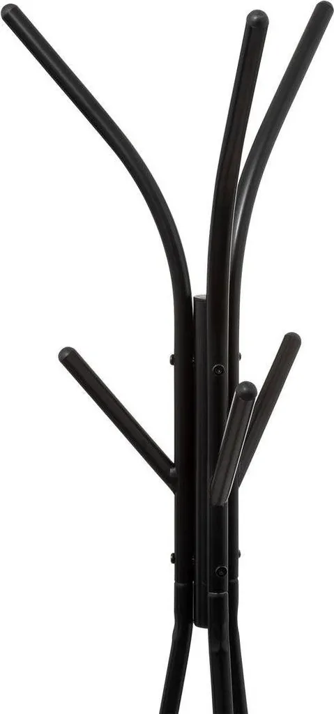 Porte-manteaux à 6 crochets en métal noir robuste pour entrée et bureau