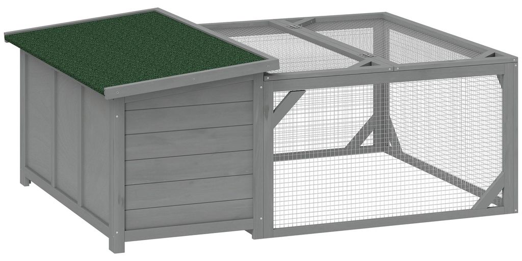 PawHut Hasenstall Kaninchenstall aus Holz 125,5x100x49 cm Produktbild 