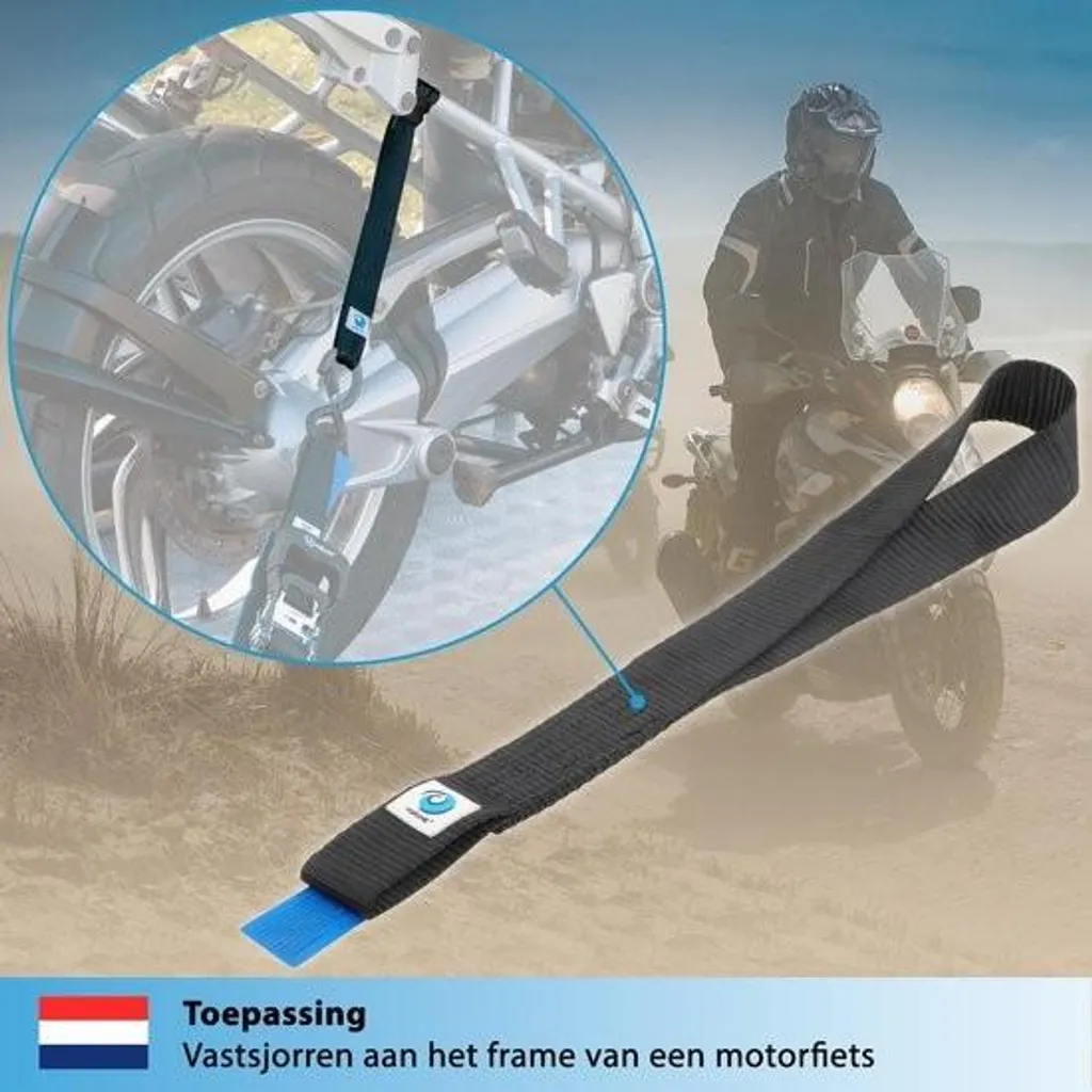 Évitez les rayures : 2 Œillets d'arrimage moto 1750kg noirs, 45cm x 35mm
