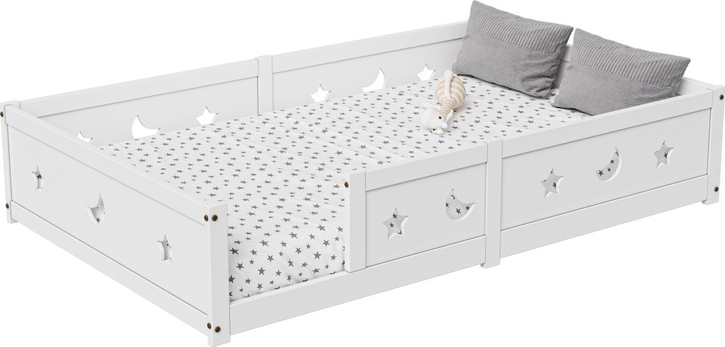 Letto Montessori 140 x 200 cm con sponda di protezione e Immagine del prodotto 
