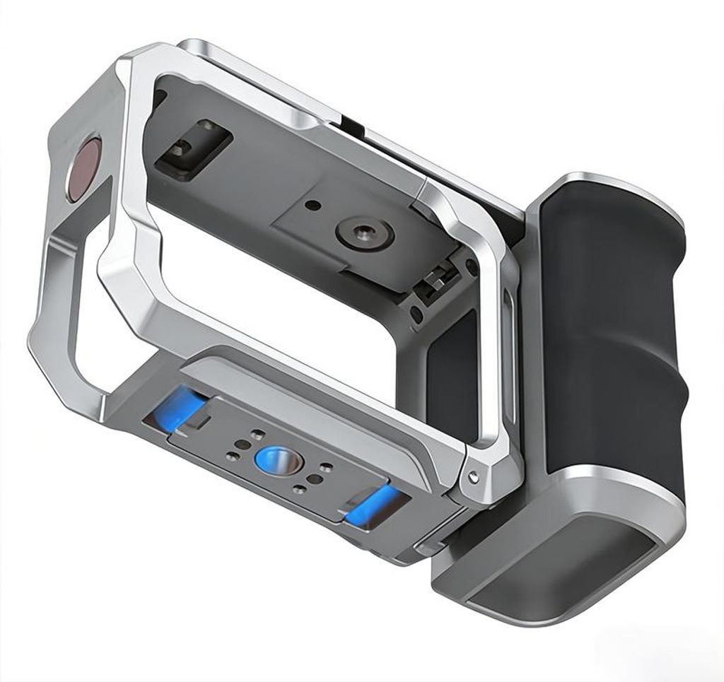 ZELURXX Metall-Käfig mit Handgriff für DJI Action 6, 3-Band Radio, eingebauter Lautsprecher – ABS-Material, für Zuhause und Outdoor, Silber