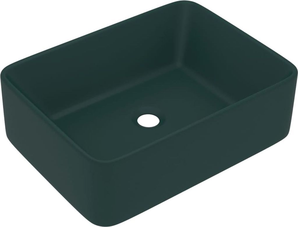 vidaXL Luxus-Waschbecken Matt Dunkelgrün 41x30x12 cm Keramik