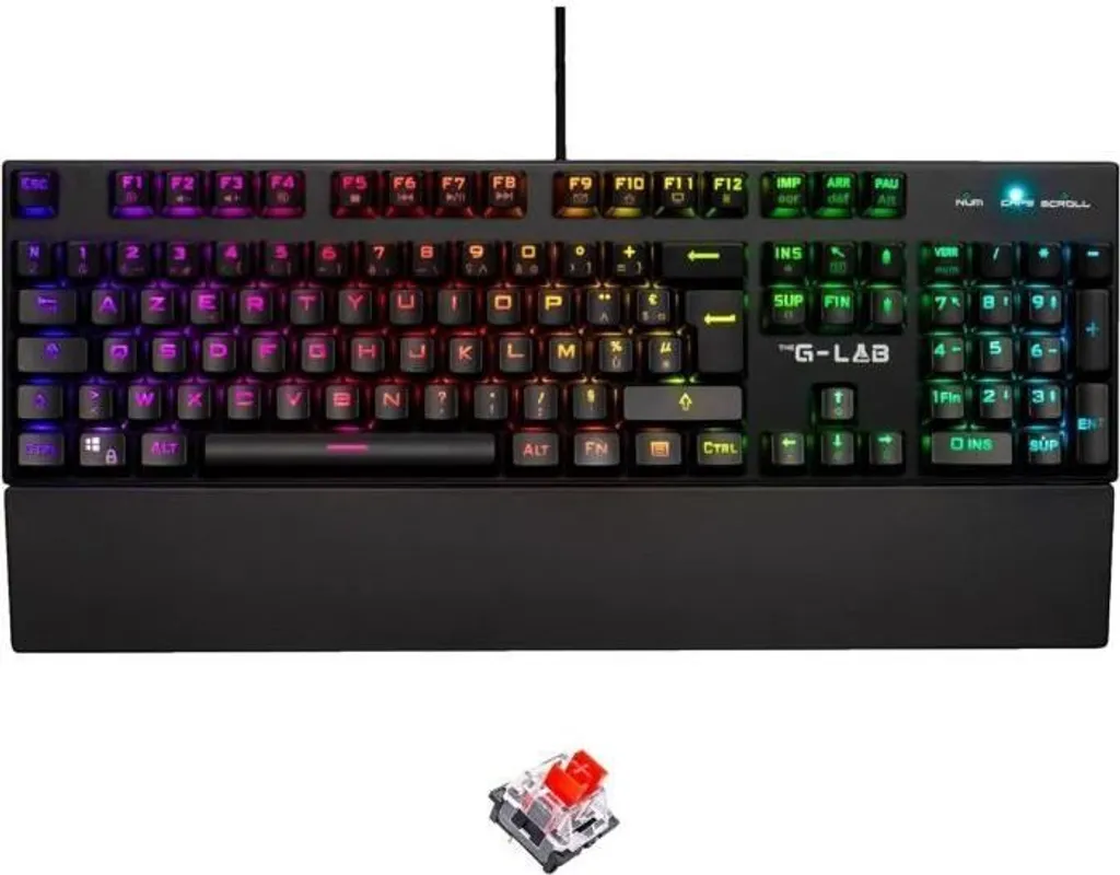 Clavier Gaming The G-Lab Noir RGB - Anti-ghosting et Touches Silencieuses