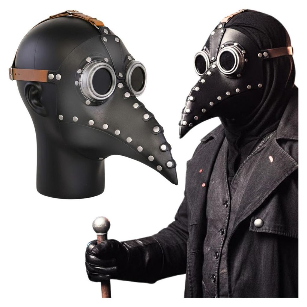 Maska morového doktora, černá maska na Halloween, karneval Obrázek produktu 