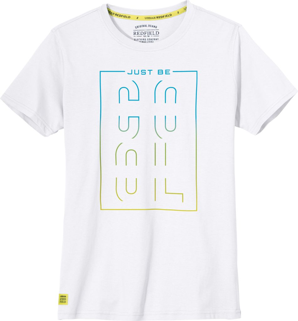 Redfield Übergrößen T-Shirt Frontprint COOL weiß