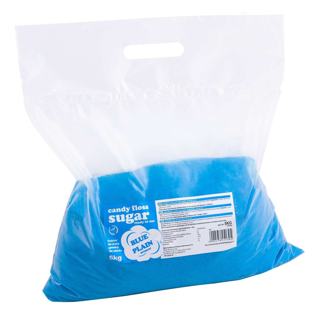 Farbiger Zucker für Zuckerwatte, blau, natürliches Aroma, Produktbild 