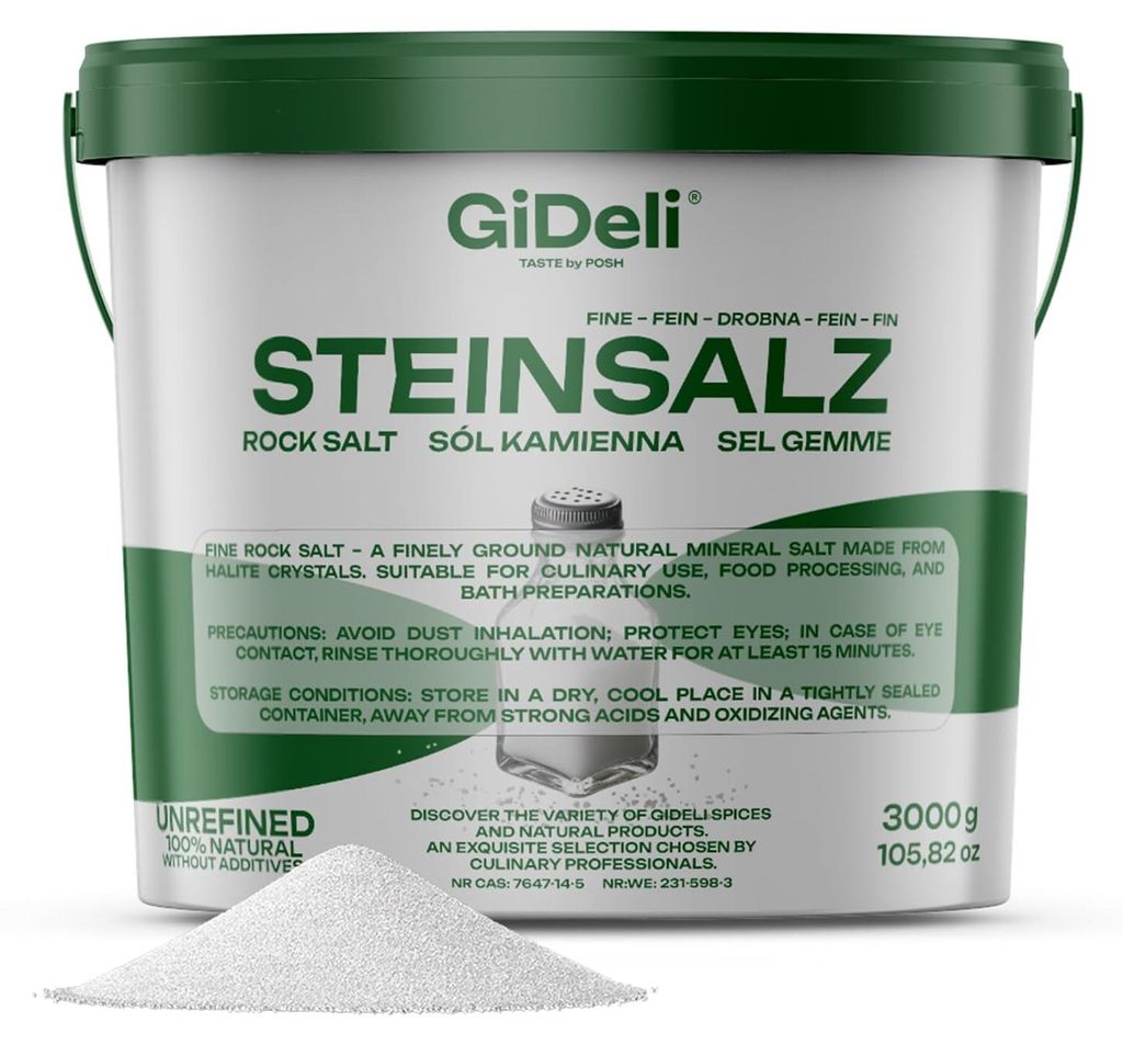 Sel gemme 3 kg, sel naturel fin, sel de table, sel de bain, Image du produit 