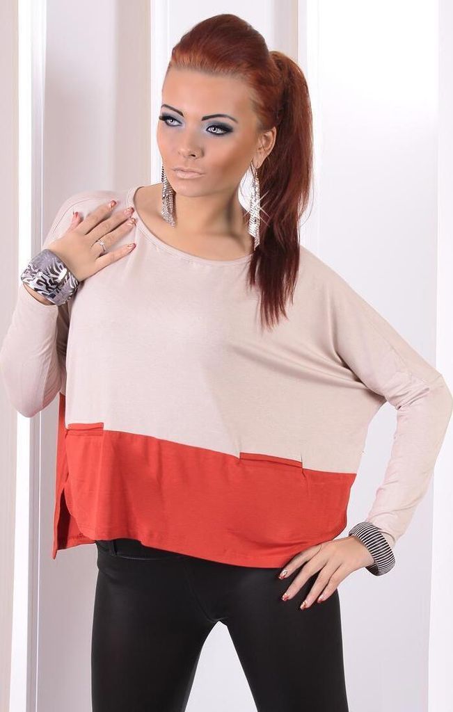 Damen Longshirt langarm lockerer schnitt Gr. S/M; Produktbild 