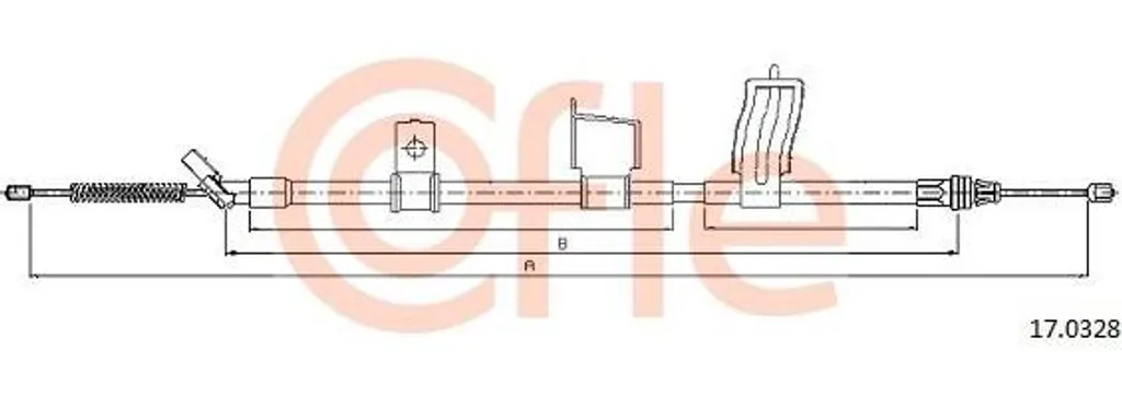 Câble de frein à main COFLE 17.0328 pour Qashqai OE 36530EY10A Acier