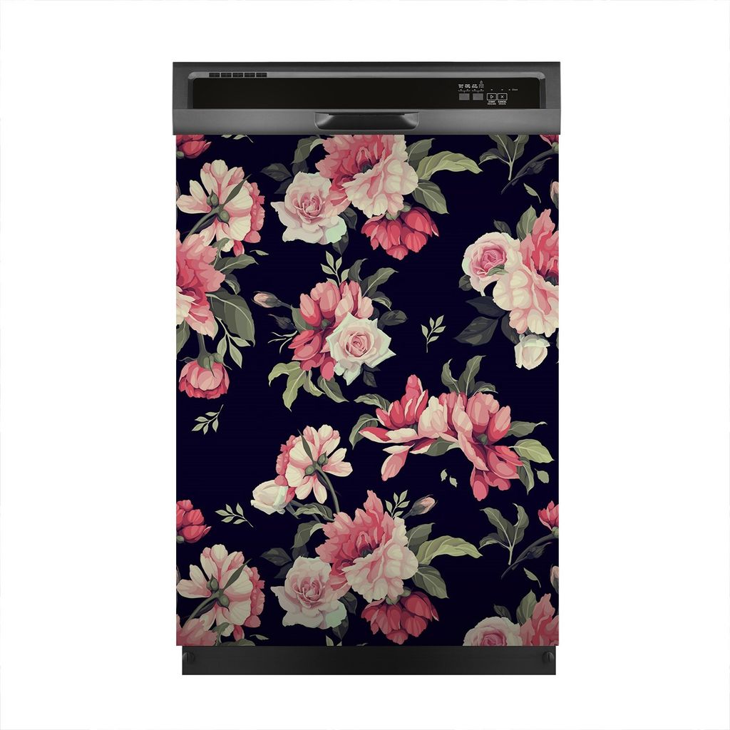 Magnete Dekorative 60x80 cm Küche Magnetmatte Spülmaschine - Blümchenmuster mit Blumen