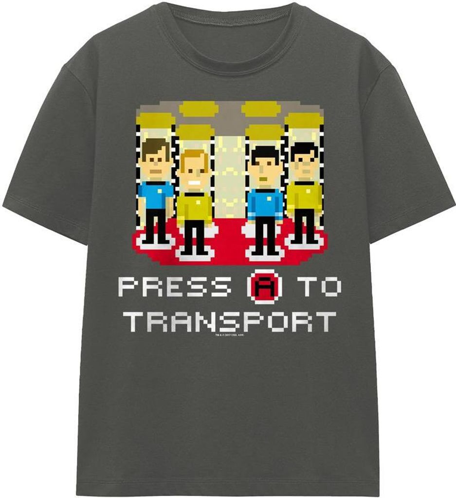 Star Trek - "Press A to Transport" T-Shirt für Herren/Damen Uni TV16215 (XXL) (Holzkohle)