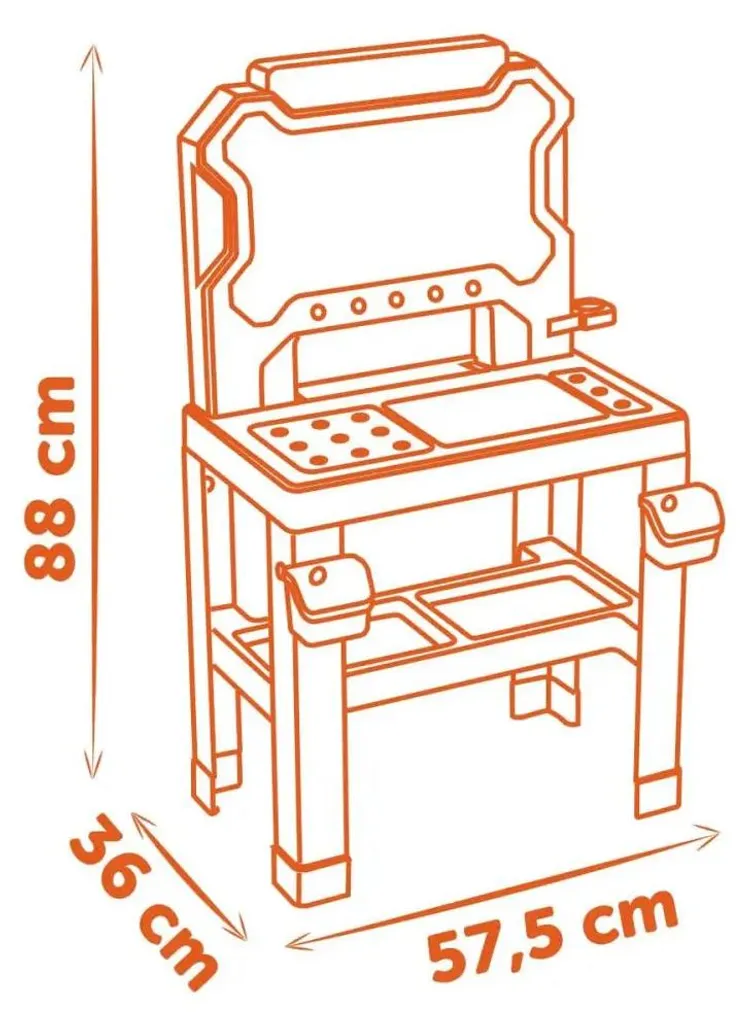Smoby Black+Decker Établi avec Perceuse et Fonctions de Construction - 8