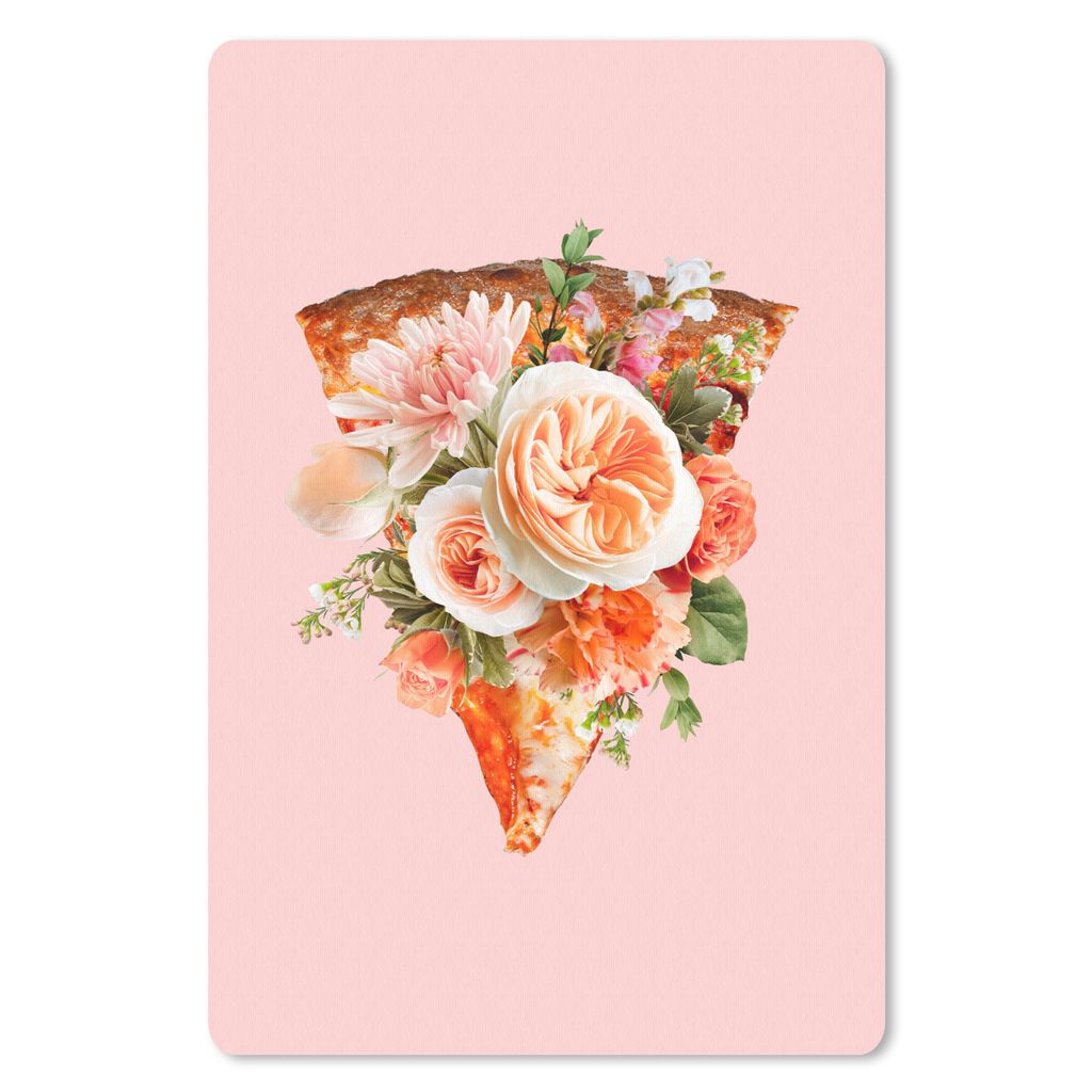 MuchoWow Mauspad Mousepad Stilleben - Pizza - Blumen 40x60 cm - Mousepads - Maus Mat - Pad - Mausunterlage - Schreibtisch Accesoire