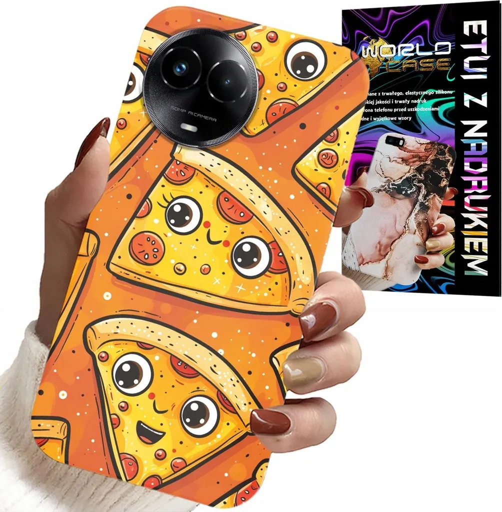 Custodia Trendy Realme C67 4G Pizza Party - Protezione Vetro Inclusa