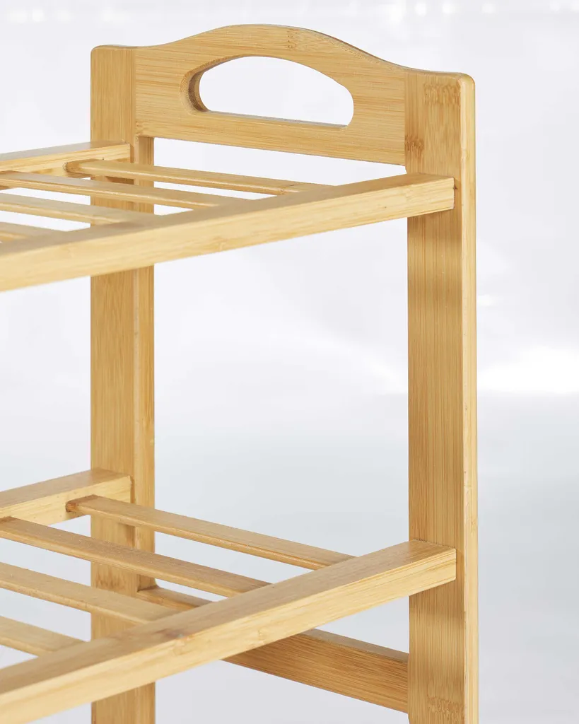 Petite bibliothèque bambou Celie 68cm pour rangement salon compact - 9