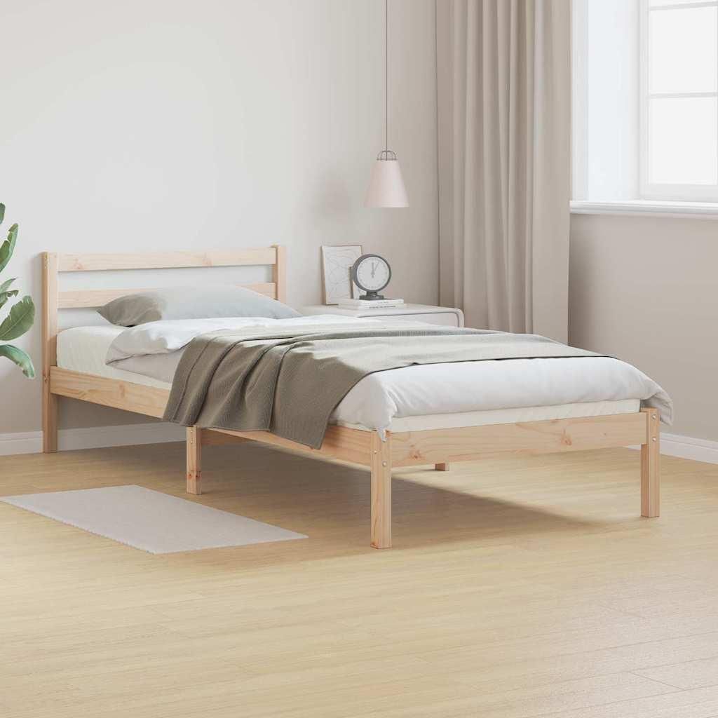 Maison Exclusive - Bettrahmen Braun 215,5 x 105,5 x 69,5 cm Massivholz Kiefer