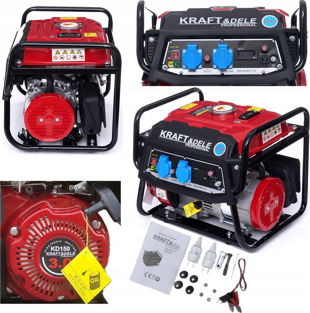 Agregat Prądotwórczy Generator Prądu 1500W 3Km Jednofazowy Zdjęcie produktu 