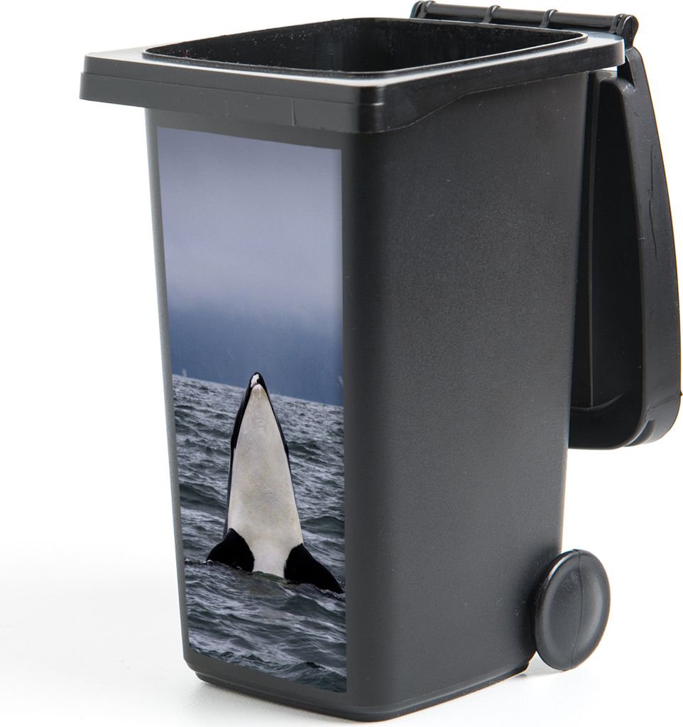 MuchoWow Mülltonnenaufkleber Orca über Wasser 38x80 cm - Behälteraufkleber - Mülleimer-Aufkleber - Container-Aufkleber