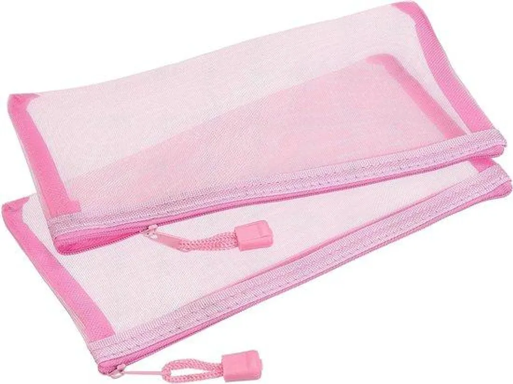 Pochette en filet rose avec cordon de serrage - Nylon résistant x6