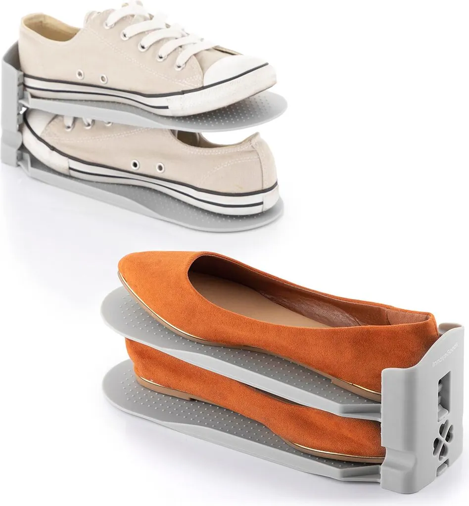Range-chaussures réglable Sholzzer 6 unités : optimiseur d'espace noir - 8