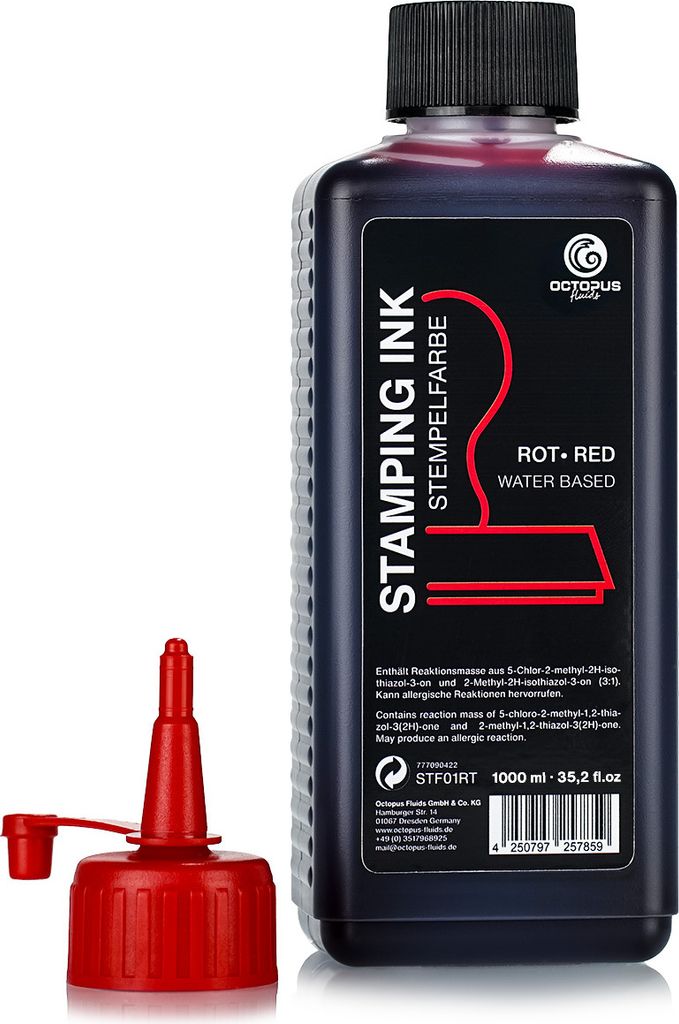Encre pour tampon encreur et auto-encreur sans huile, rouge Image du produit 