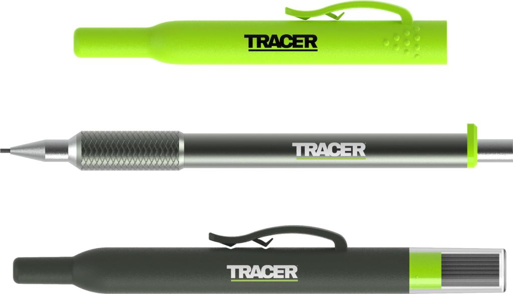 Tracer Pro Series Präzisionsstift mit 24 Ersatzminen 1,3 mm und Standortholstern All-in-One Aluminium-Präzisionsmarkierungsset