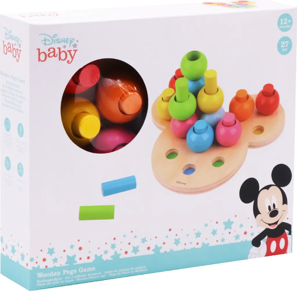 Plateau de jeu Mickey Mouse en bois Disney pour bébé avec 27 pièces