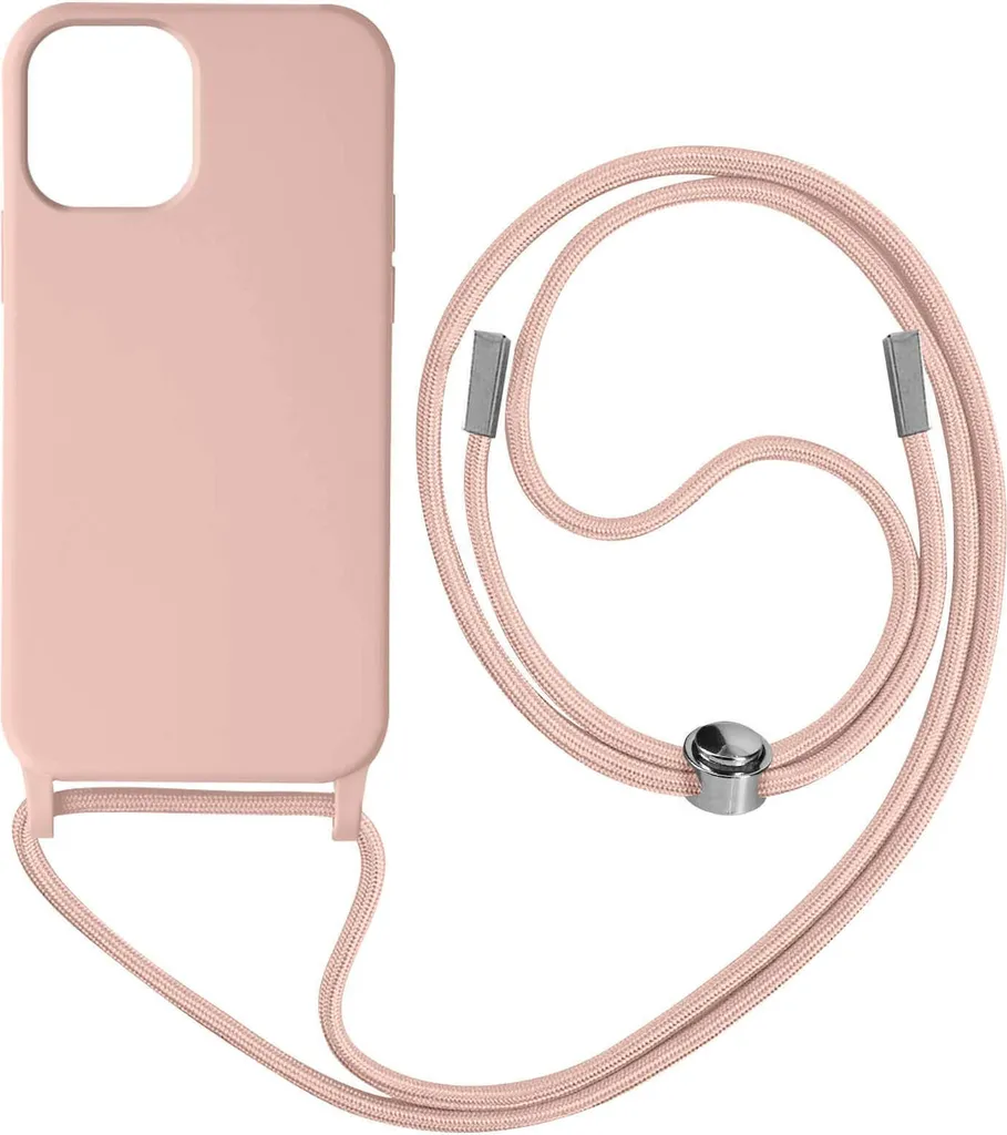 Custodia iPhone 12 Pro Rosa Tenue: Cover con Laccio Nylon 80cm Chic