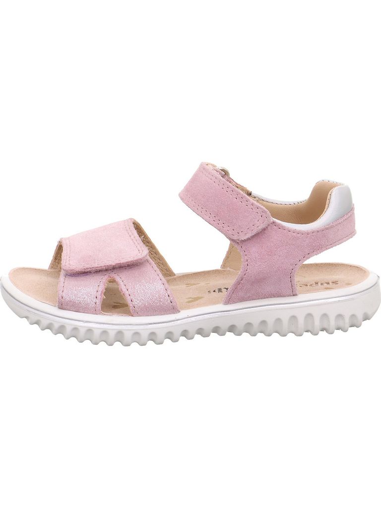 Superfit Mädchen Sandalen Polly – Velours/Textil, Mit Klett, Flexible Sohle, Lederfutter, Weite M, Lauflernsandale