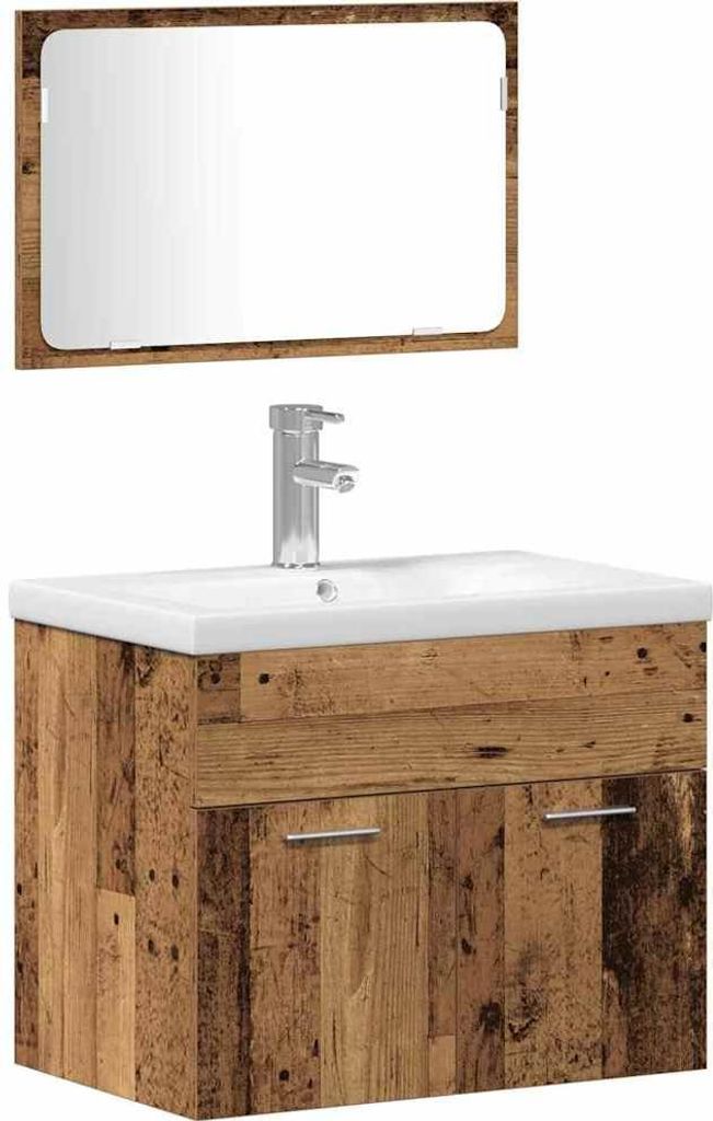 Badezimmermöbel-Set Wandmontiert mit Speicher Holzwerkstoff