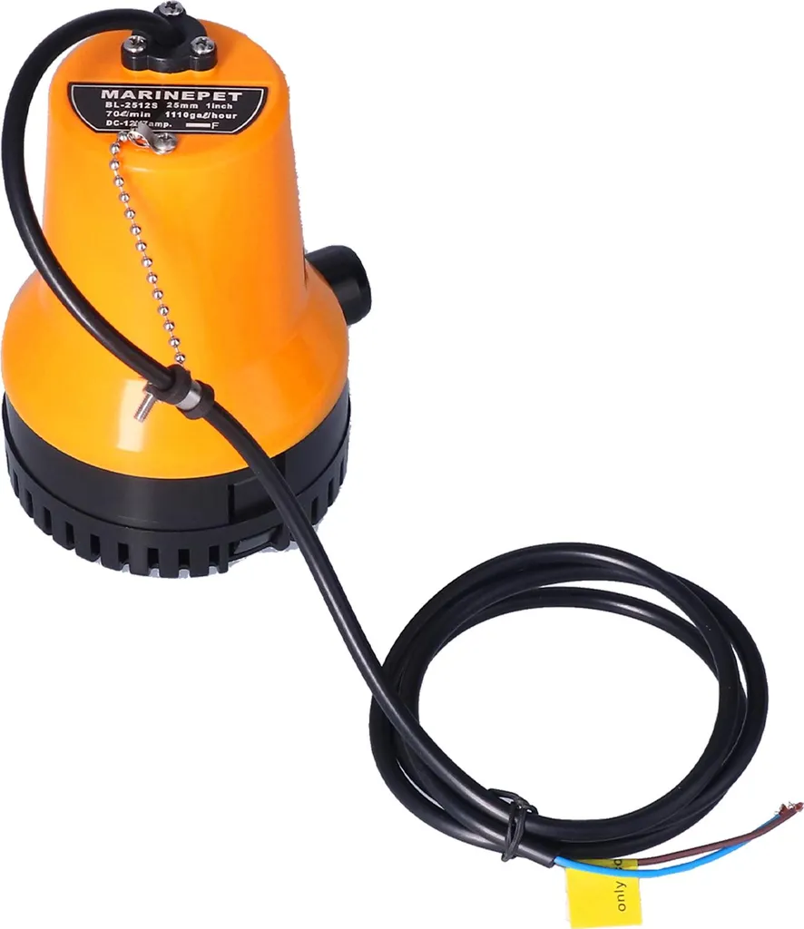 Pompe de cale 12V 5400 tr/min avec arbre horizontal et ailettes robustes