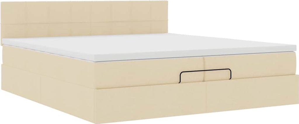Ottoman-Bett mit Matratze Creme 200x200 cm Stoff