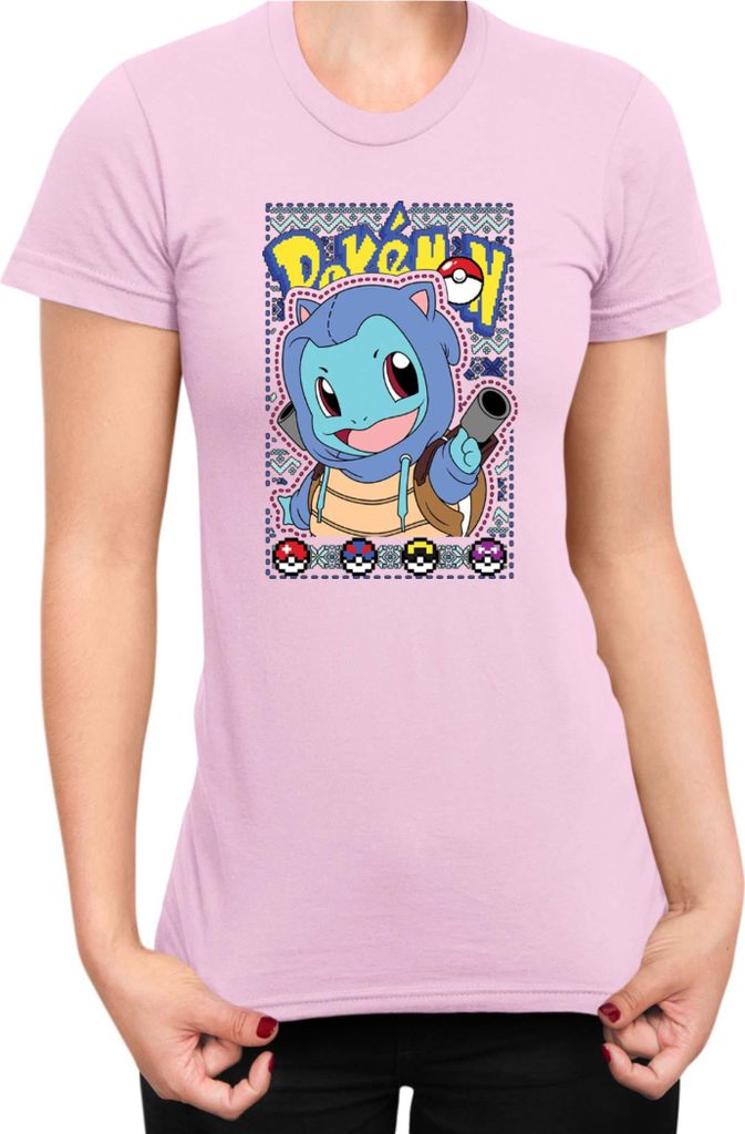 Damen T-Shirt Japan Manga Anime Comics Pokemon 046, Lady 2XL / Hellrosa