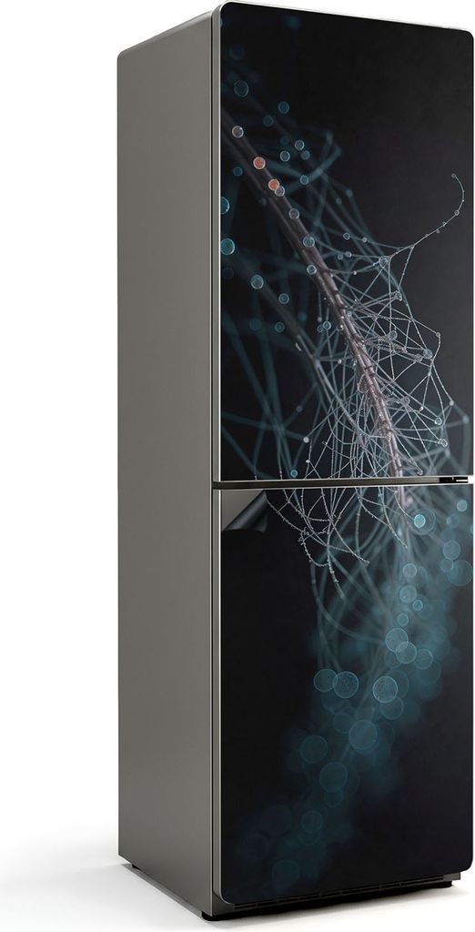 Abstrakte Linien und Blasen – Magnetische Kühlschrank Abdeckung – Dekorfolie magnetisch Küche – Kühlschrank Magnet Deko – selbstklebende...