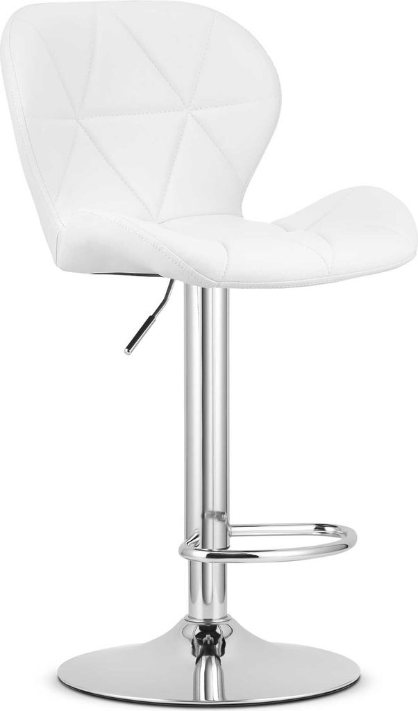 WEST Hocker - weißes Ökoleder / Chromfuß