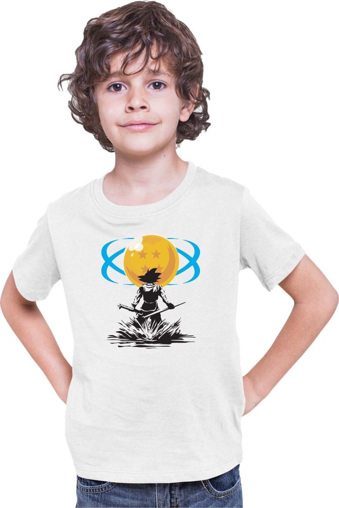 Kinder T-Shirt Dragon Anime Manga Ball Z Goku 15, 5-6 Jahr - 116 / Weiß