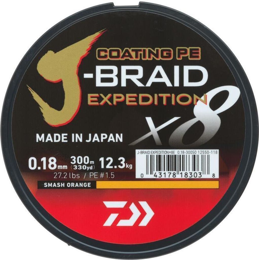 Daiwa J-Braid Expedition, smash orange - 300 m