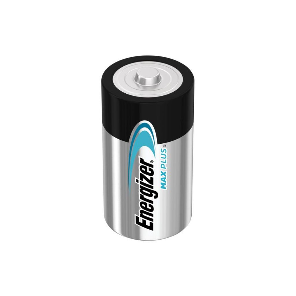 A single Energizer Max Plus D/Mono battery is shown against a white background.