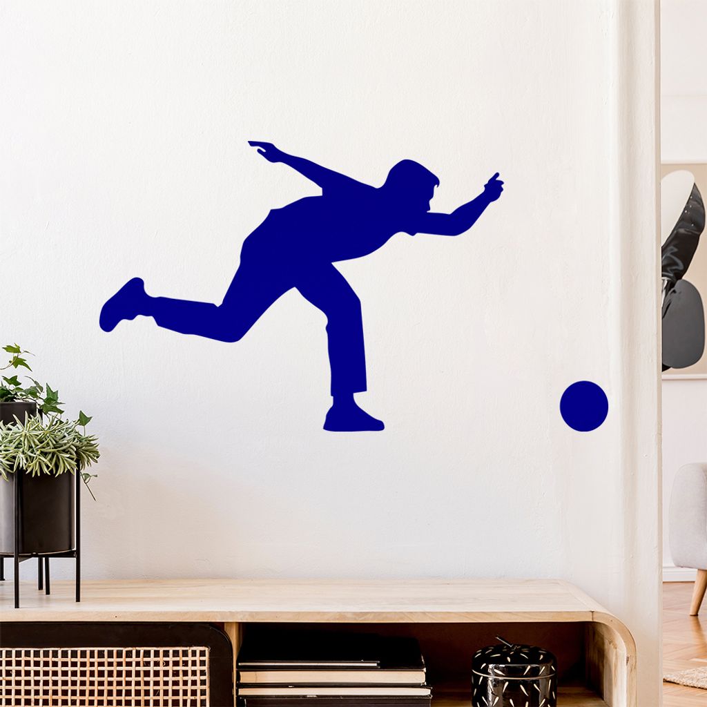 Bowling Kegeln Figur Spieler Wandtattoo Wandaufkleber Wall Sticker - Dekoration, Küche, Wohnzimmer, Schlafzimmer, Badezimmer