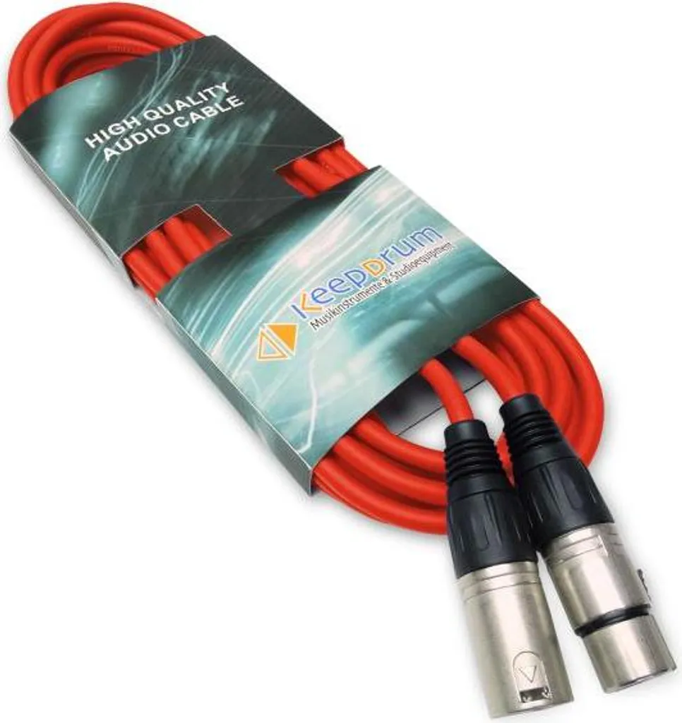 Câble microphone XLR 10m rouge keepdrum MC-001XX pack de 2 unités - 4