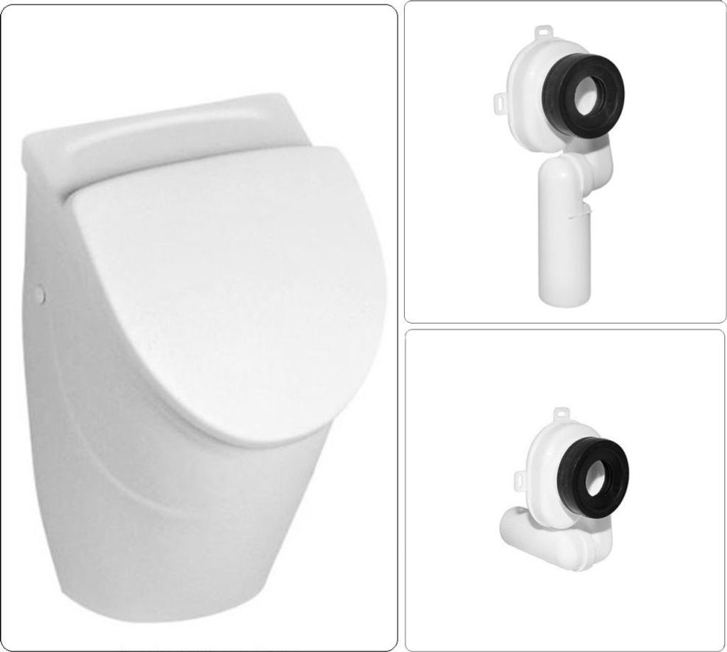 VILLEROY & BOCH O.NOVO Keramik Absaug Urinal mit Deckel &  Produktbild 