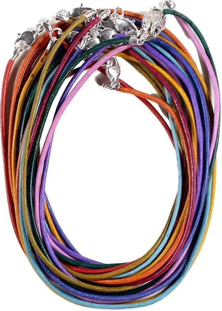 Lot de 10 colliers en cuir 45 cm : finissez vos bijoux avec fermoirs
