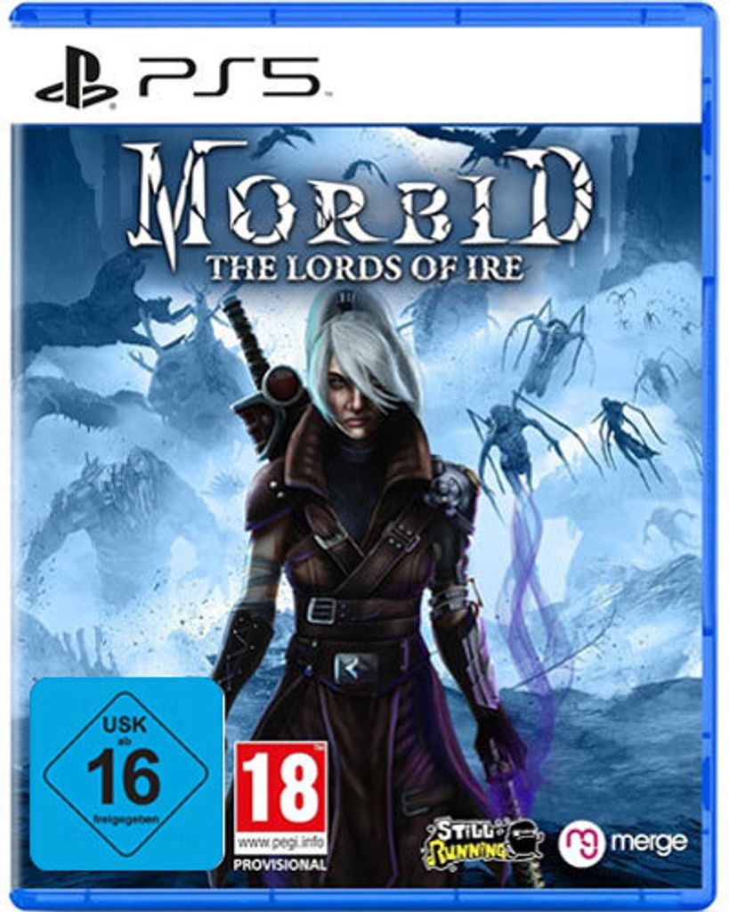 The image shows the front cover of the video game 'Morbid: The Lords of Ire' for PlayStation 5.